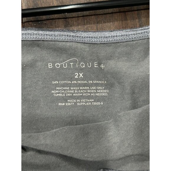 Boutique Plus Size Gray Tank Top With Spaghetti Straps Sz 2X - Picture 5 of 7